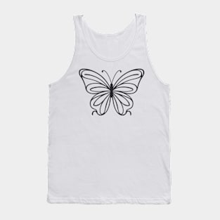 The butterfly is drawn in a monotonous colorless manner Tank Top